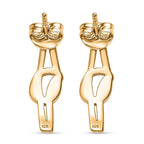 Yellow Gold Plated Sterling Silver Stud Push Back Earring