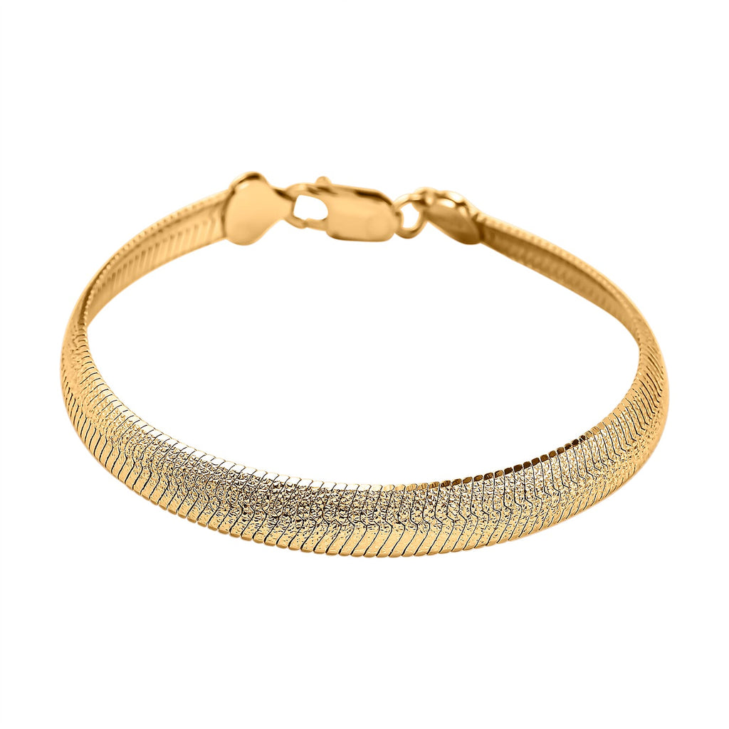 Yellow Gold Sterling Silver Bracelet (Size - 7-2 Inch Ext.), Silver Wt. 9.30 Gms