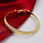 Yellow Gold Sterling Silver Bracelet (Size - 7-2 Inch Ext.), Silver Wt. 9.30 Gms