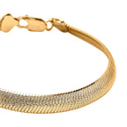 Yellow Gold Sterling Silver Bracelet (Size - 7-2 Inch Ext.), Silver Wt. 9.30 Gms