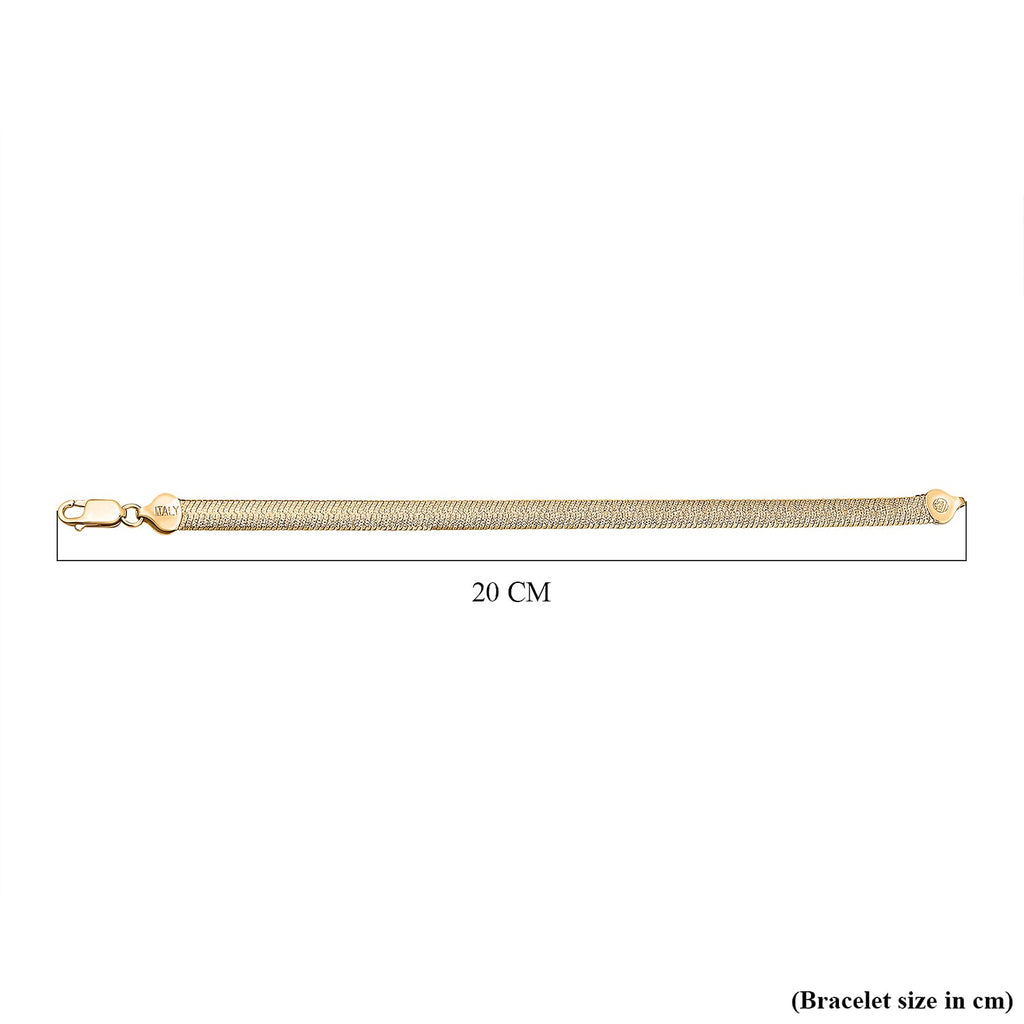 Yellow Gold Sterling Silver Bracelet (Size - 7-2 Inch Ext.), Silver Wt. 9.30 Gms