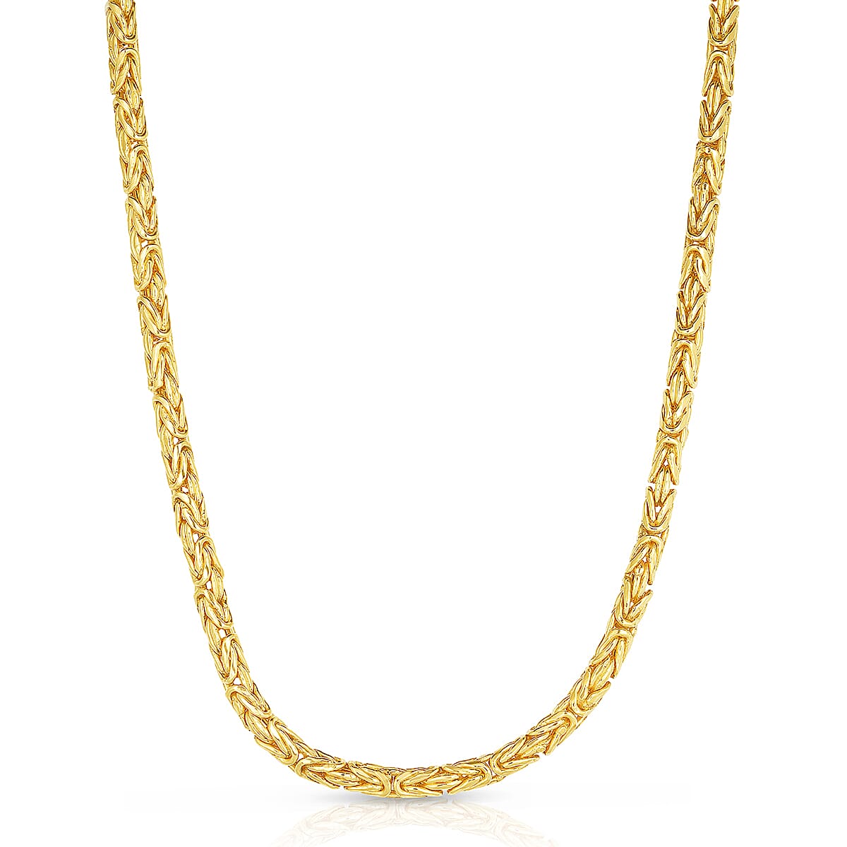 Yellow Gold Sterling Silver Byzantine Chain With Senorita Clasp (Size 20) 7890003 0