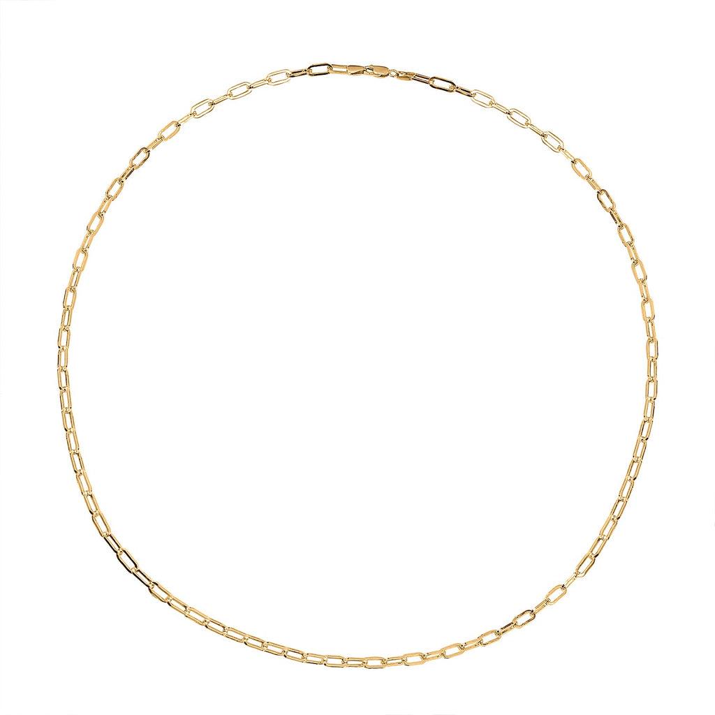 Italian Made Close Out Deal - Yellow Gold Overlay Sterling Silver Paper Clip Necklace (Size - 30), Silver Wt. 21.90 Gms