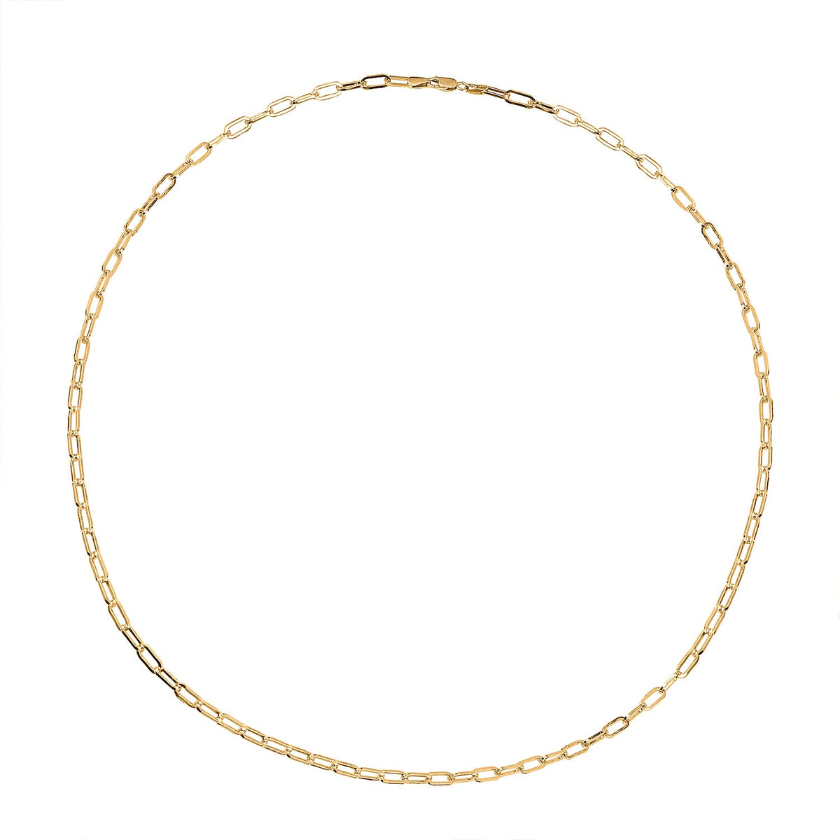 Italian Made Close Out Deal - Yellow Gold Overlay Sterling Silver Paper Clip Necklace (Size - 30), Silver Wt. 21.90 Gms 7566519 0