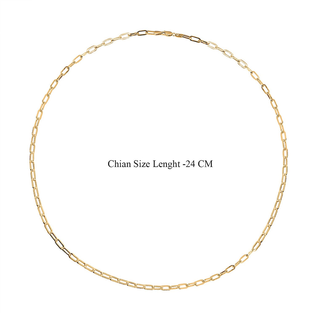 Italian Made Close Out Deal - Yellow Gold Overlay Sterling Silver Paper Clip Necklace (Size - 30), Silver Wt. 21.90 Gms
