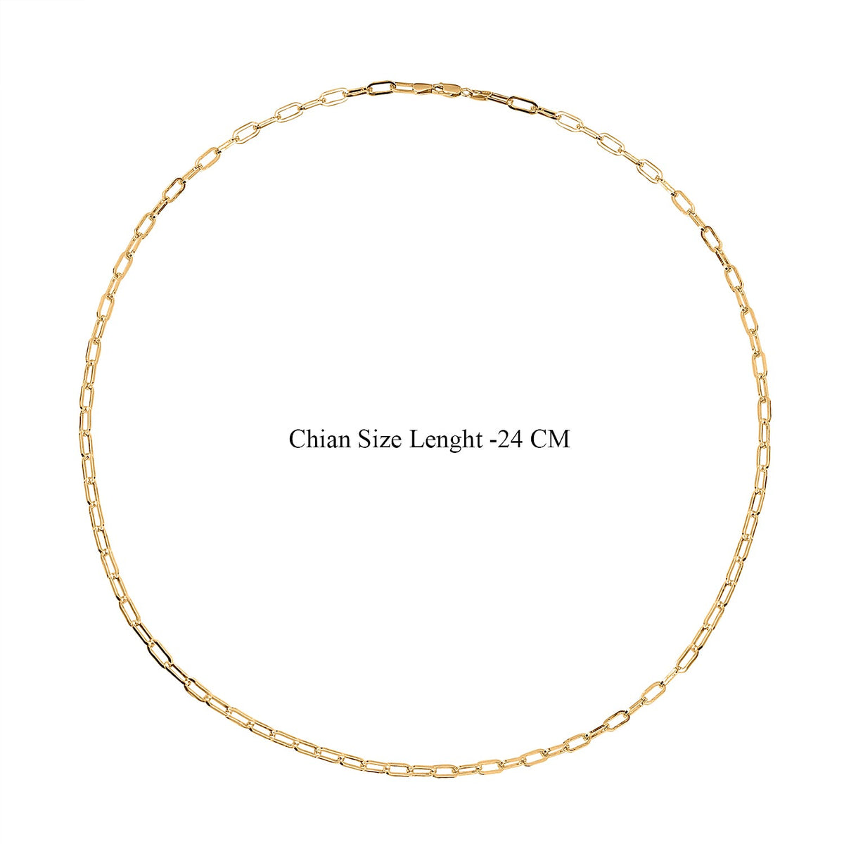 Italian Made Close Out Deal - Yellow Gold Overlay Sterling Silver Paper Clip Necklace (Size - 30), Silver Wt. 21.90 Gms 7566519 3