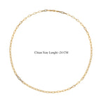 Italian Made Close Out Deal - Yellow Gold Overlay Sterling Silver Paper Clip Necklace (Size - 30), Silver Wt. 21.90 Gms