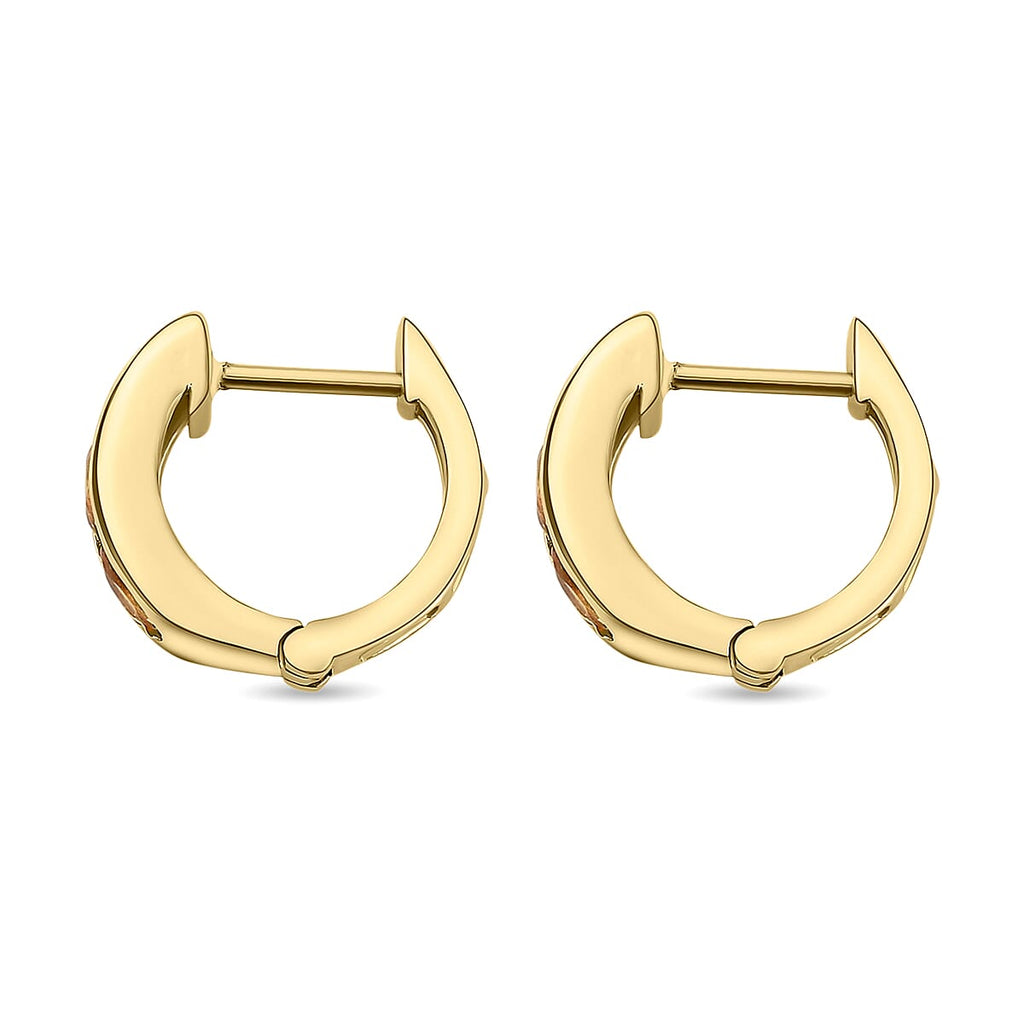 Yellow Sapphire Hoop Earrings in Vermeil Yellow Gold Plated Sterling Silver 1.88 Ct.