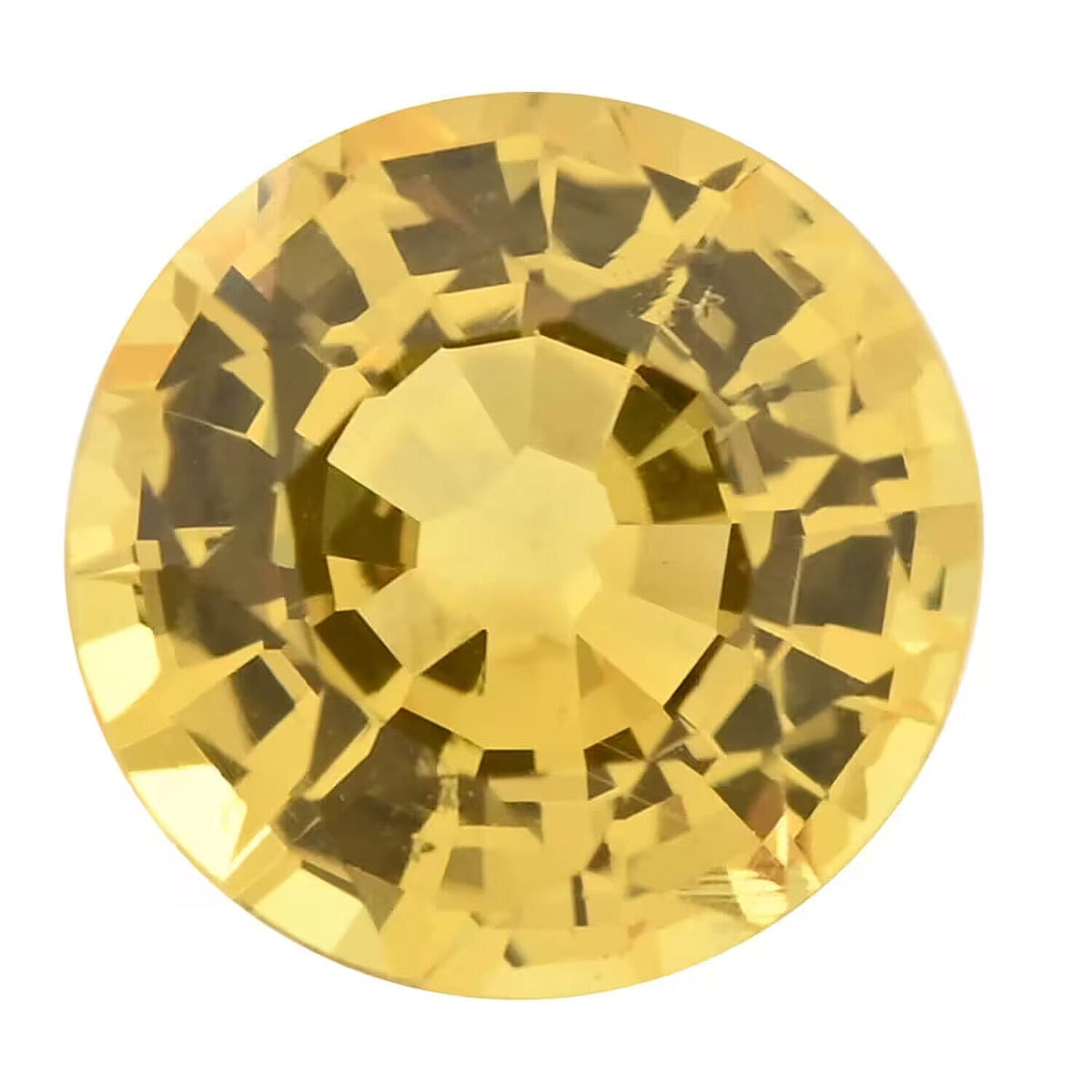 Certified &amp; Appraised 1 Ct. AAAA Yellow Sapphire Loose Gemstone in Round Shape (6 MM) 3839129 0