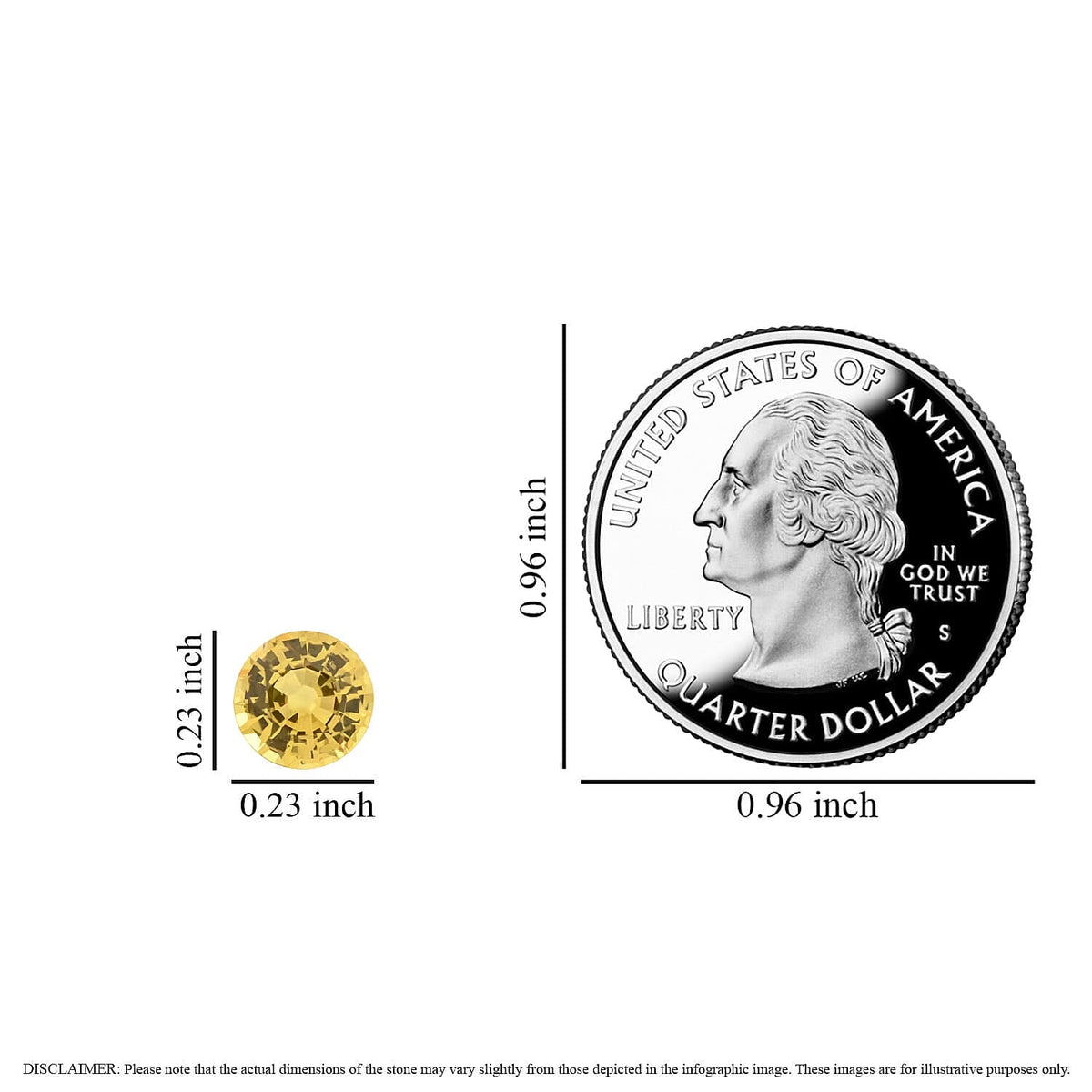 Certified &amp; Appraised 1 Ct. AAAA Yellow Sapphire Loose Gemstone in Round Shape (6 MM) 3839129 9