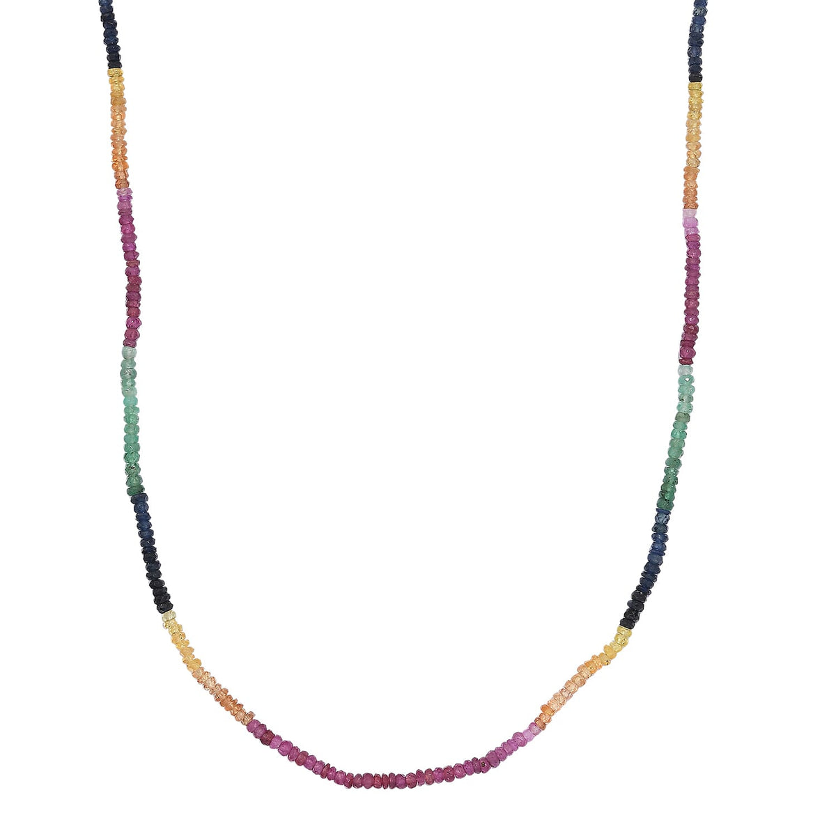 Yellow Sapphire &amp; Multi Gemstones Necklace (Size - 18-2 Ext.) in Yellow Gold Plated Sterling Silver 29.50 Ct. 8058879 0