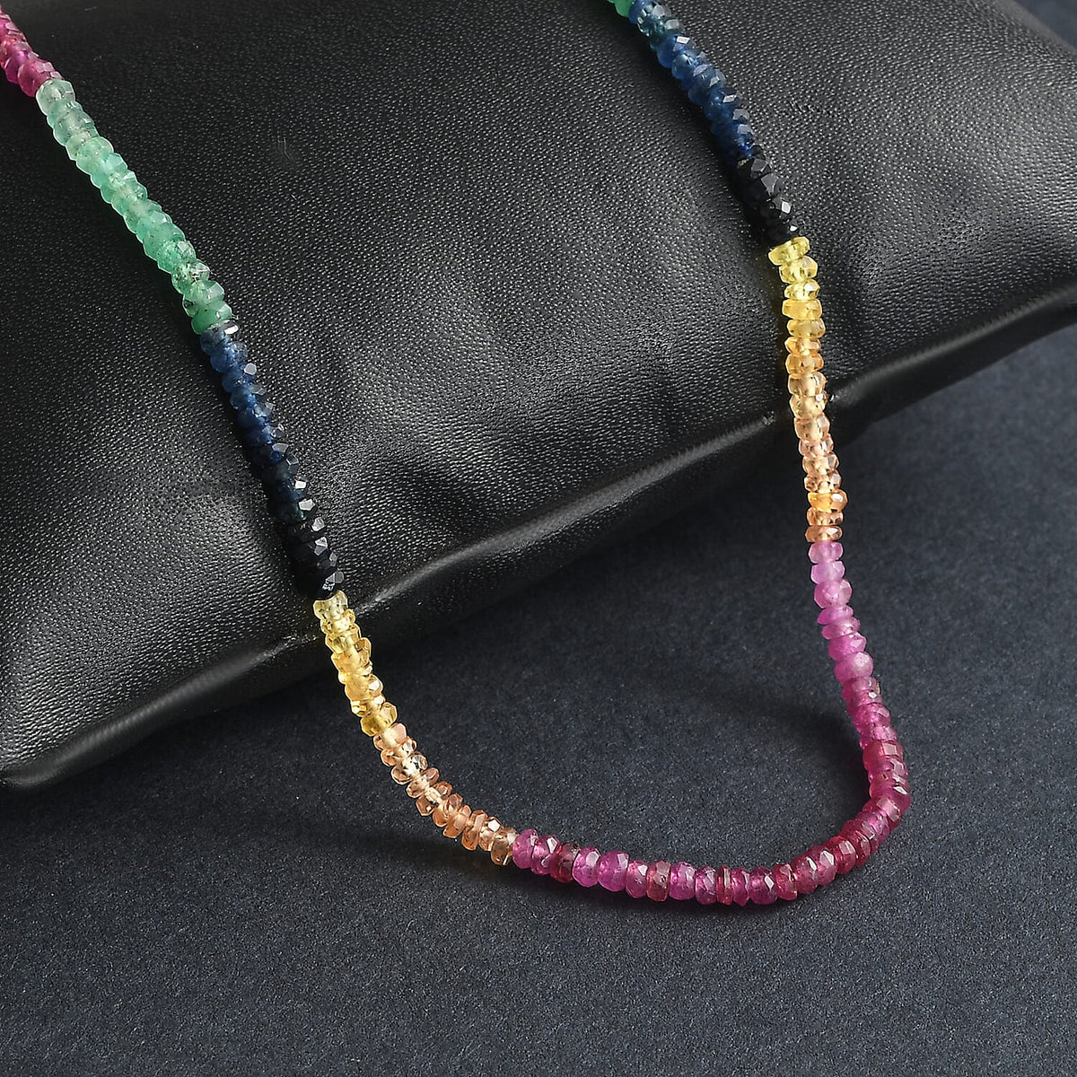 Yellow Sapphire &amp; Multi Gemstones Necklace (Size - 18-2 Ext.) in Yellow Gold Plated Sterling Silver 29.50 Ct. 8058879 3
