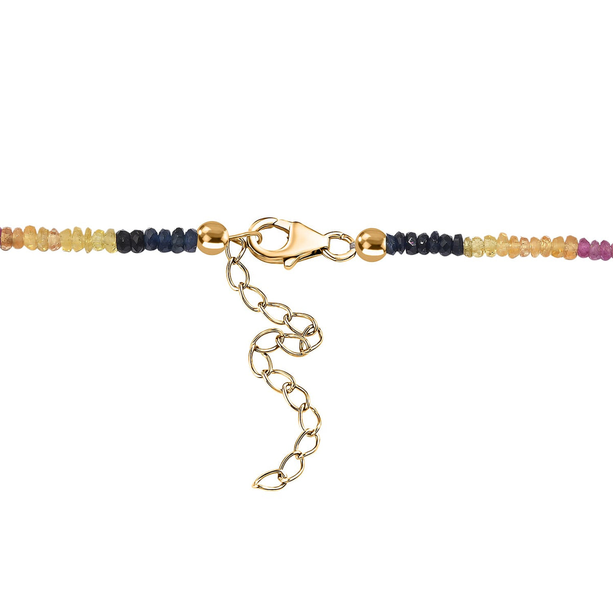 Yellow Sapphire &amp; Multi Gemstones Necklace (Size - 18-2 Ext.) in Yellow Gold Plated Sterling Silver 29.50 Ct. 8058879 5