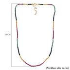 Yellow Sapphire & Multi Gemstones Necklace (Size - 18-2 Ext.) in Yellow Gold Plated Sterling Silver 29.50 Ct.