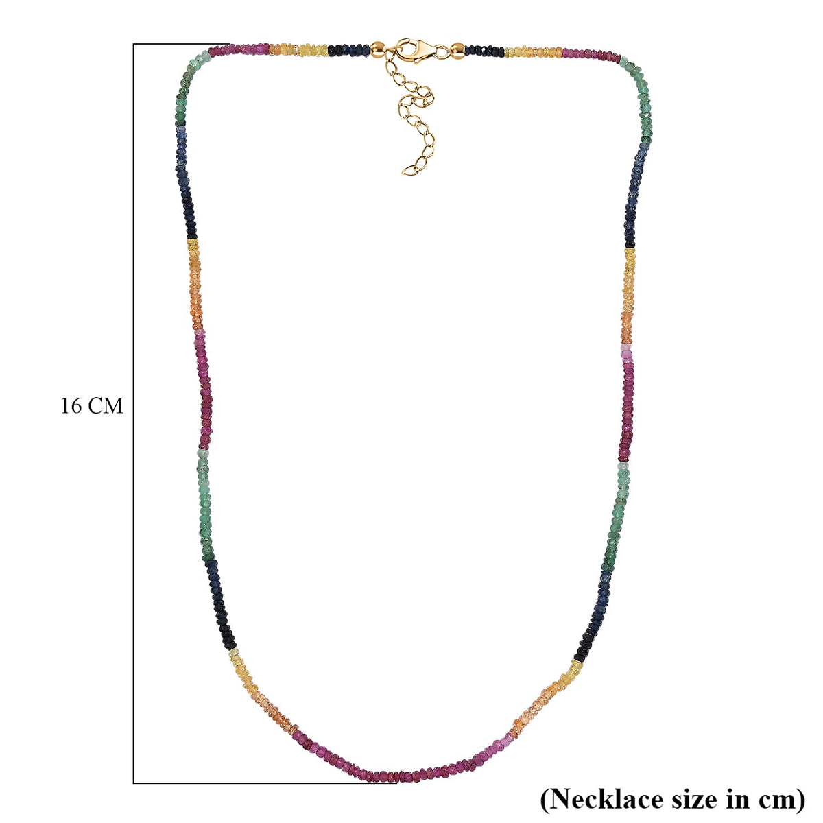 Yellow Sapphire &amp; Multi Gemstones Necklace (Size - 18-2 Ext.) in Yellow Gold Plated Sterling Silver 29.50 Ct. 8058879 6