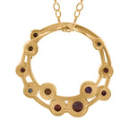 Multi Sapphire Bubble Pendant with Chain (Size 20) in Vermeil YG Plated Sterling Silver 1.13 Ct.
