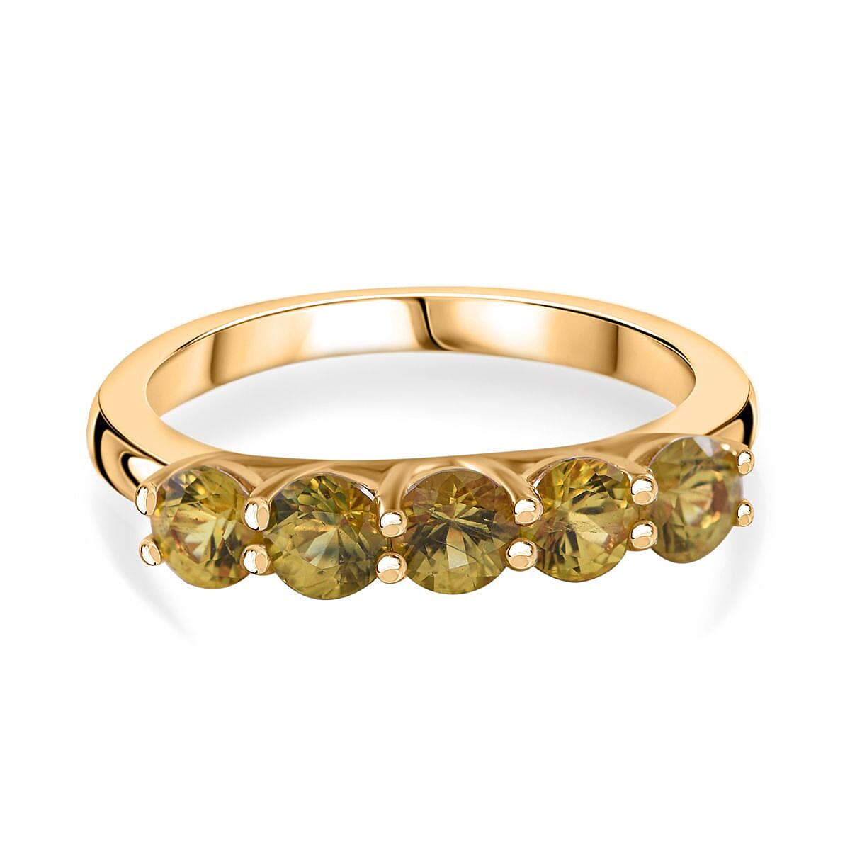 Extreme Rare Find - CHANTABURI Yellow Sapphire 5-Stone Ring in 18K Yellow Gold Vermeil Plated Sterling Silver 1.75  Ct. 7752942 0