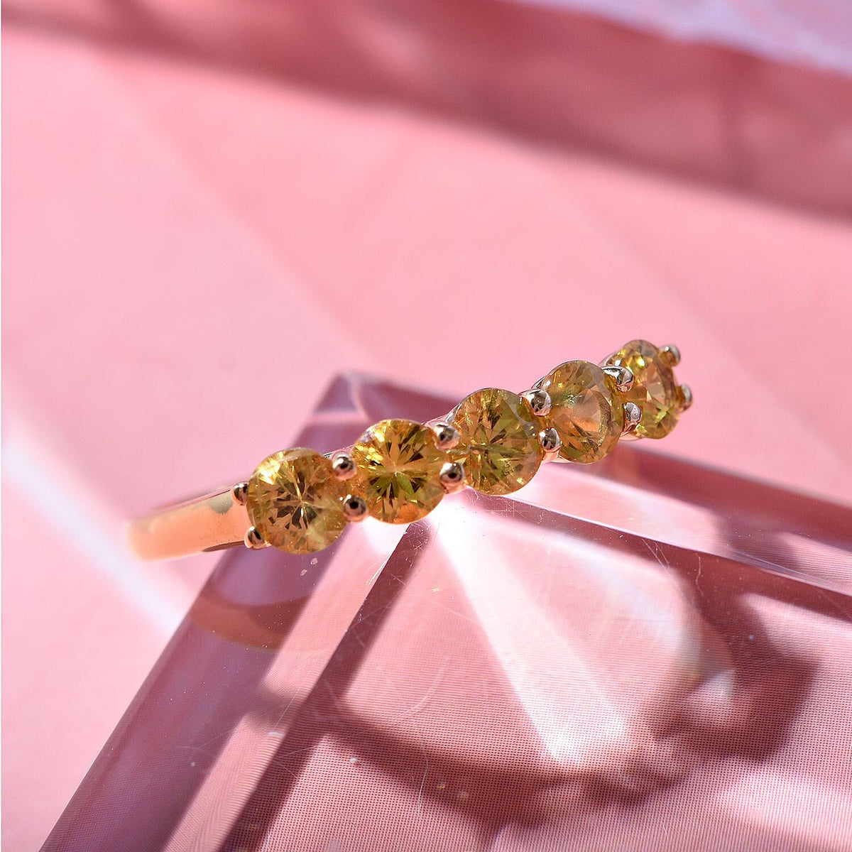 Extreme Rare Find - CHANTABURI Yellow Sapphire 5-Stone Ring in 18K Yellow Gold Vermeil Plated Sterling Silver 1.75  Ct. 7752942 1