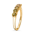Extreme Rare Find - CHANTABURI Yellow Sapphire 5 Stone Ring in 18K Gold Vermeil Sterling Silver 1.75  Ct.