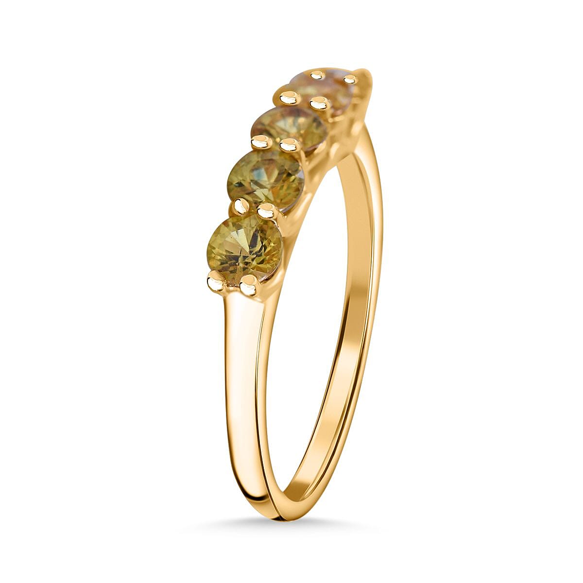 Extreme Rare Find - CHANTABURI Yellow Sapphire 5-Stone Ring in 18K Yellow Gold Vermeil Plated Sterling Silver 1.75  Ct. 7752942 3