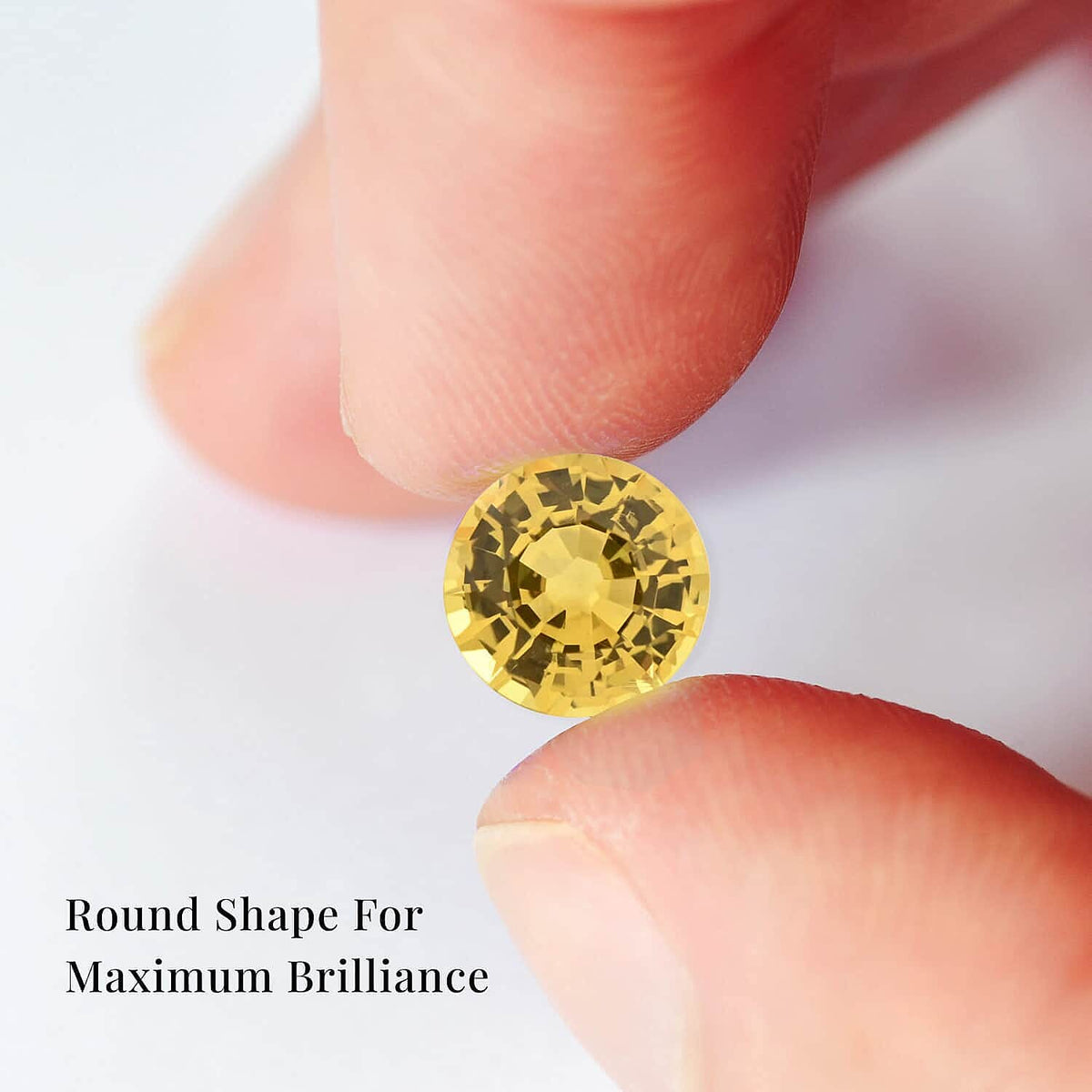 Certified &amp; Appraised 1 Ct. AAAA Yellow Sapphire Loose Gemstone in Round Shape (6 MM) 3839129 5