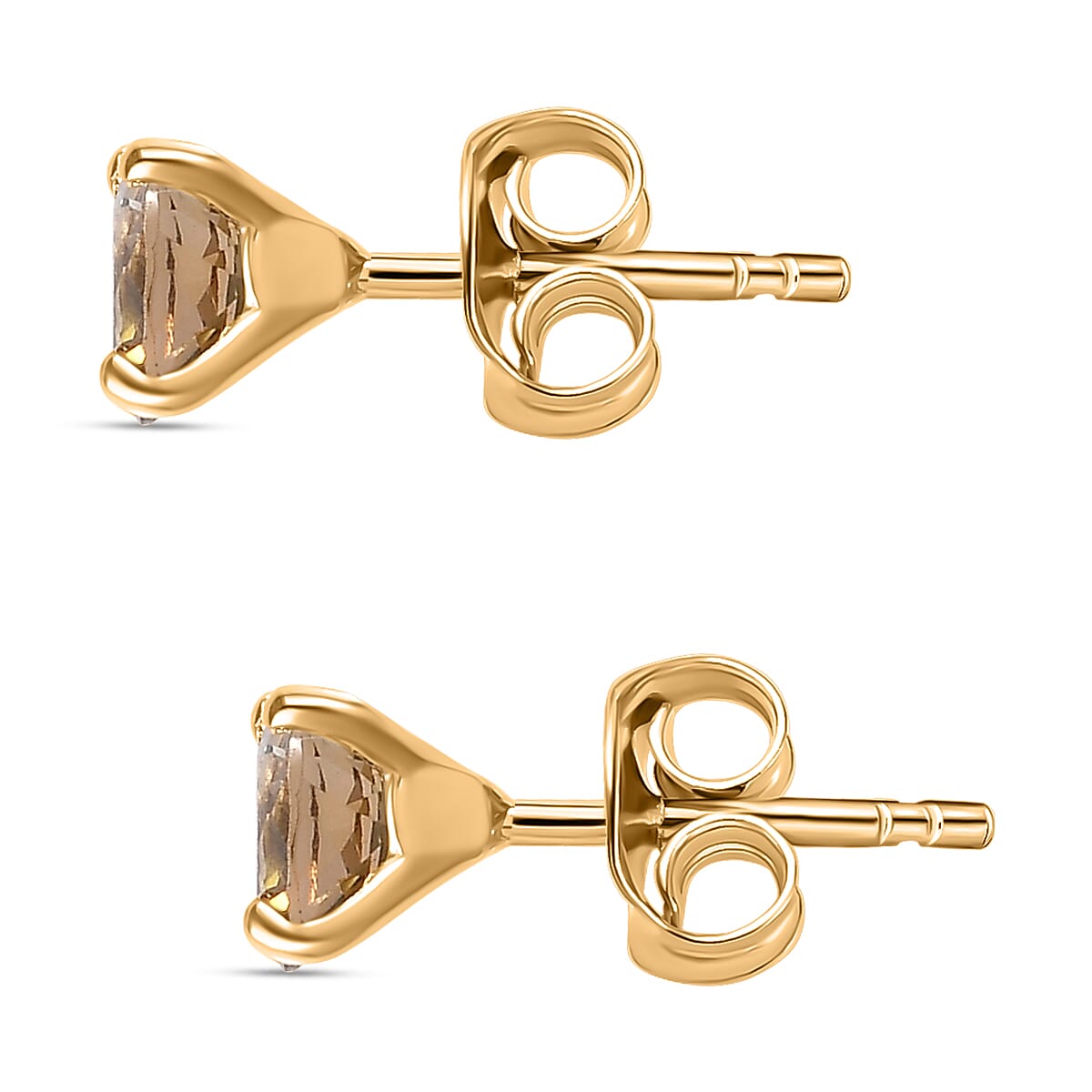 Yellow Tanzanite Solitaire Stud Push Post Earring in 18K Vermeil YG Plated Sterling Silver 1.10 ct  1.472  Ct. 7761630 4