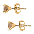 Yellow Tanzanite  Solitaire Stud Push Post Earring in Vermeil YG Sterling Silver 1.10 ct