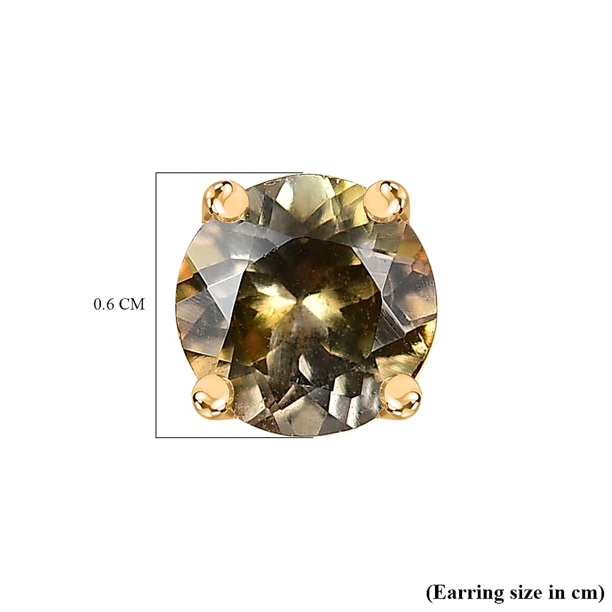 Yellow Tanzanite Solitaire Stud Push Post Earring in 18K Vermeil YG Plated Sterling Silver 1.10 ct  1.472  Ct. 7761630 5