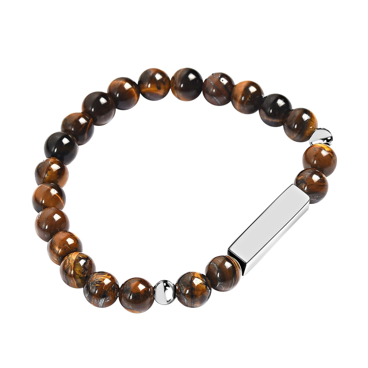 Yellow Tigers Eye Beaded Bracelet with Stainless Steel Bar 98.00 Ct. 3631105 6