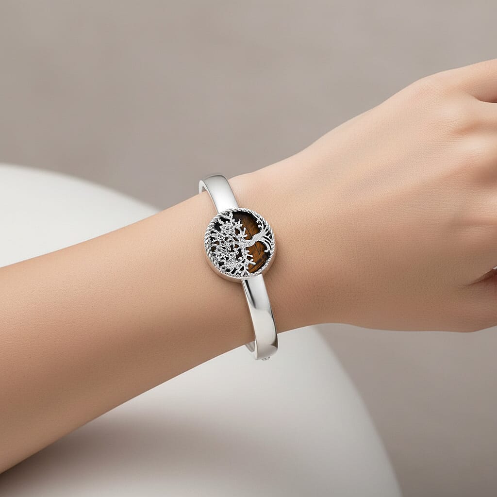 Tree of Life Collection - Tigers Eye Cuff Bangle (Size 7.5) 8275499 2