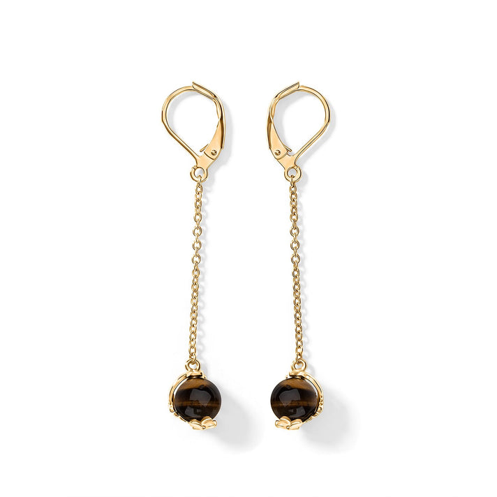 Tucson Close Out- Yellow Tigers Eye Earring with Lever Back 3.40 Ct. 8421195 1