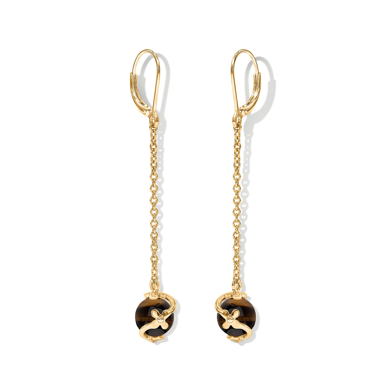 Tucson Close Out- Yellow Tigers Eye Earring with Lever Back 3.40 Ct. 8421195 1