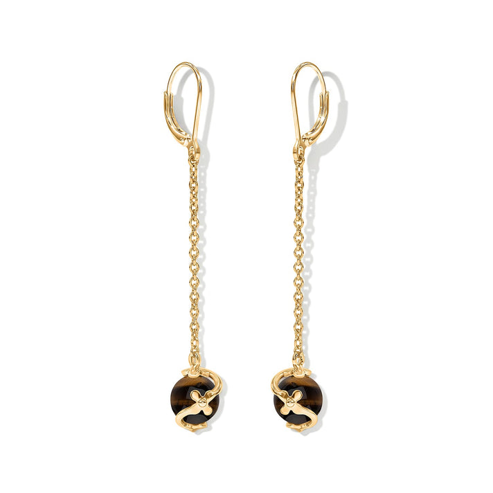 Tucson Close Out- Yellow Tigers Eye Earring with Lever Back 3.40 Ct. 8421195 2