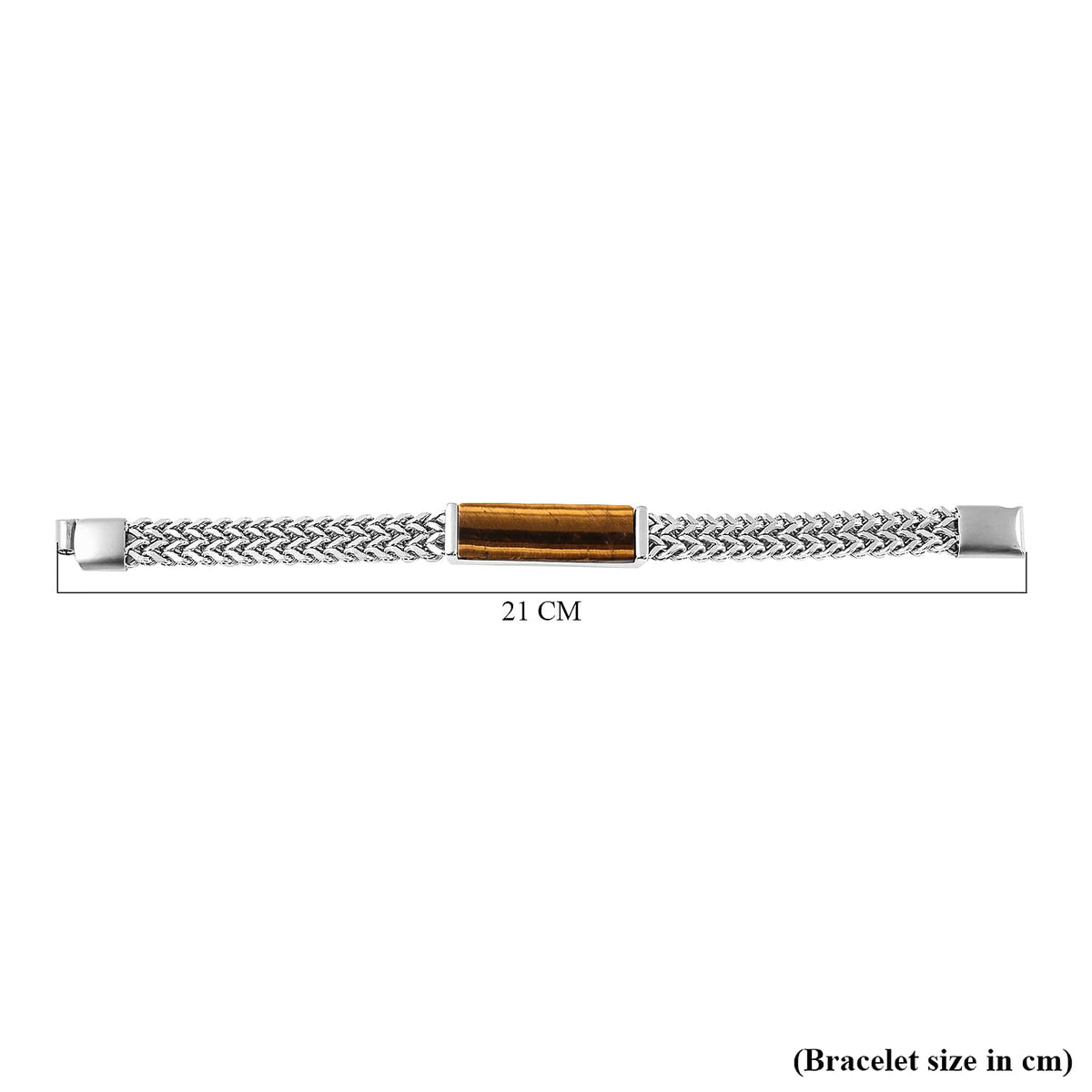Yellow Tigers Eye Franco Bracelet Size - 8 inches in Sterling Silver 19.00 Ct. 6274694 7