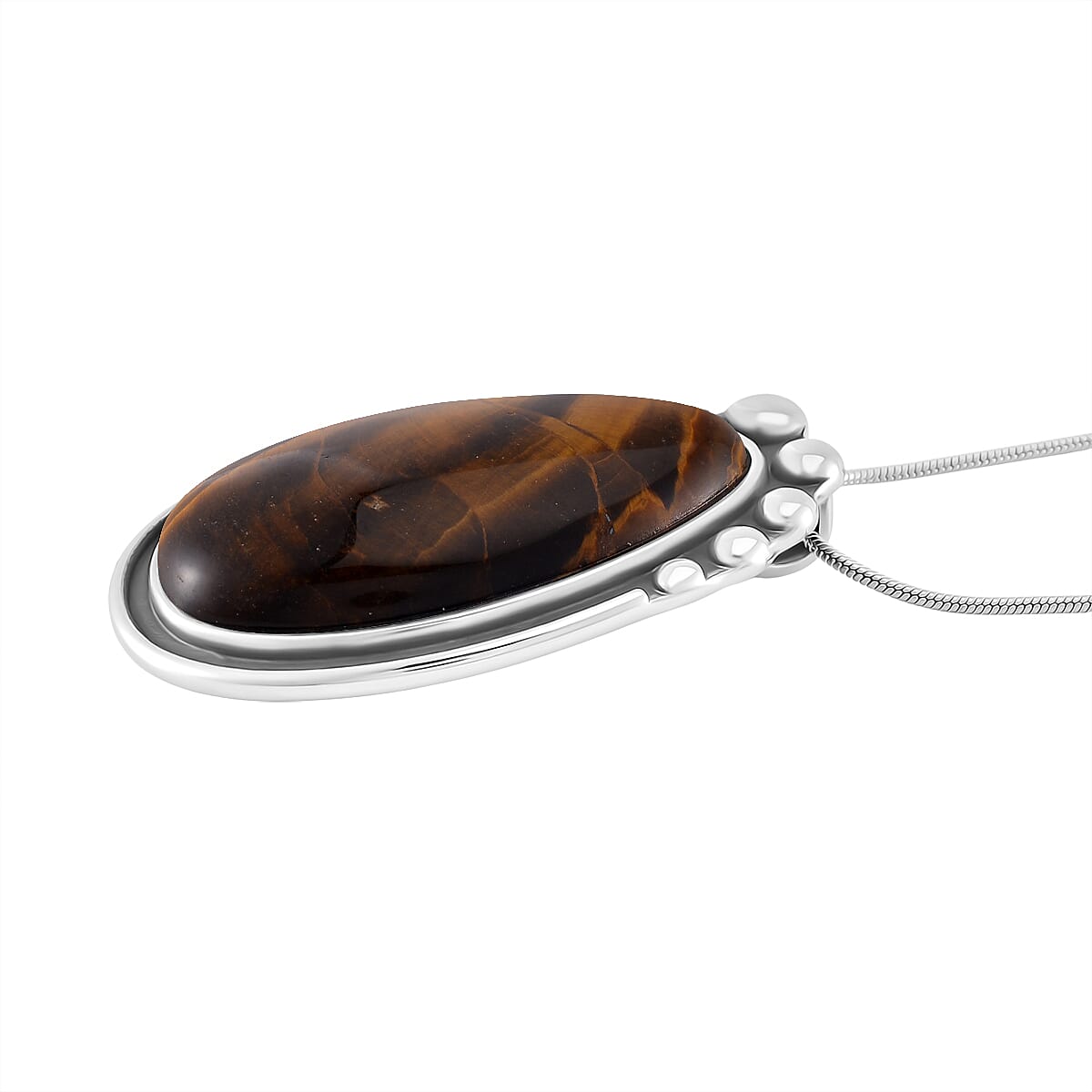 Yellow Tigers Eye Pear Necklace (Size - 24 - 4 Ext) 50.00 Ct. 7670032 3