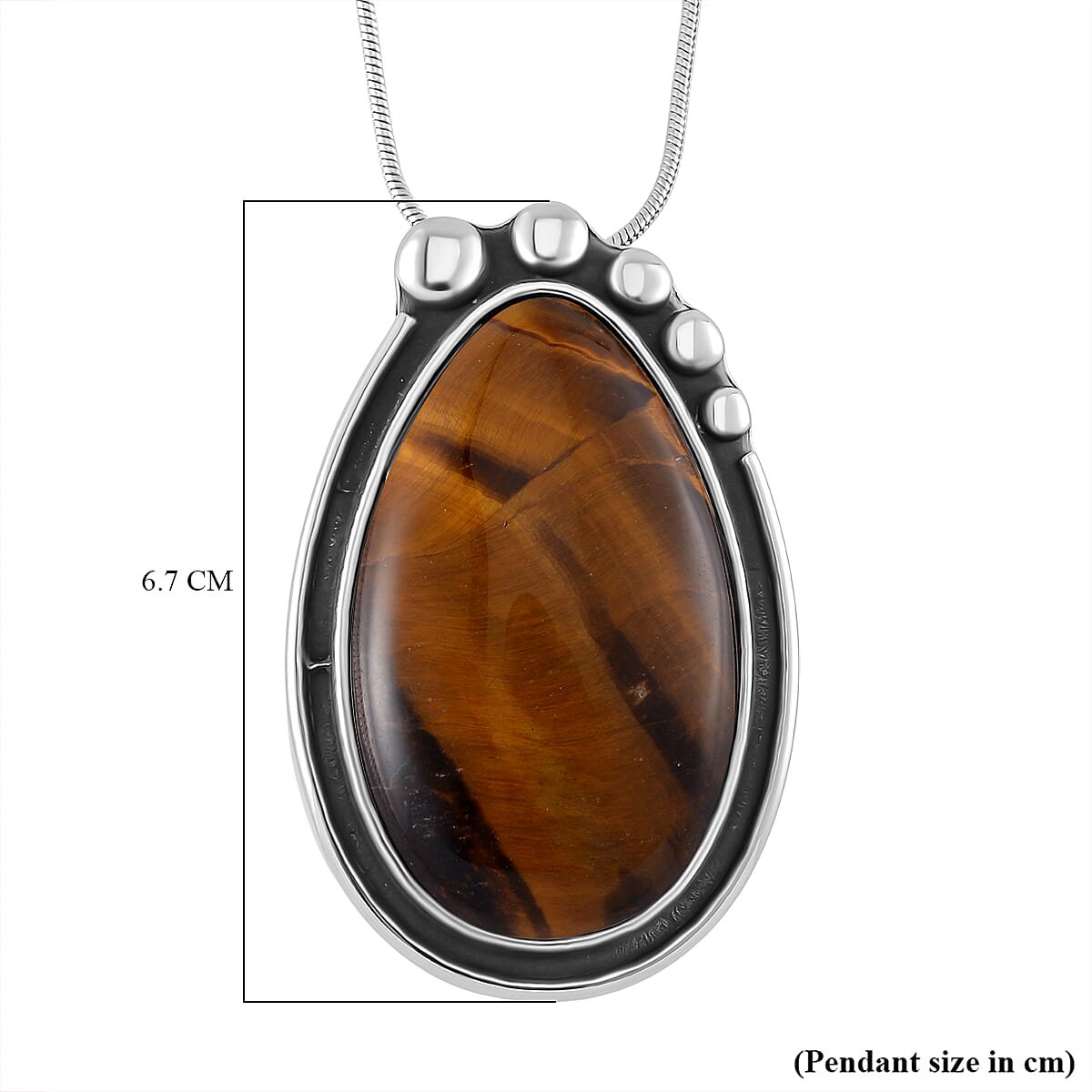 Yellow Tigers Eye Pear Necklace (Size - 24 - 4 Ext) 50.00 Ct. 7670032 6