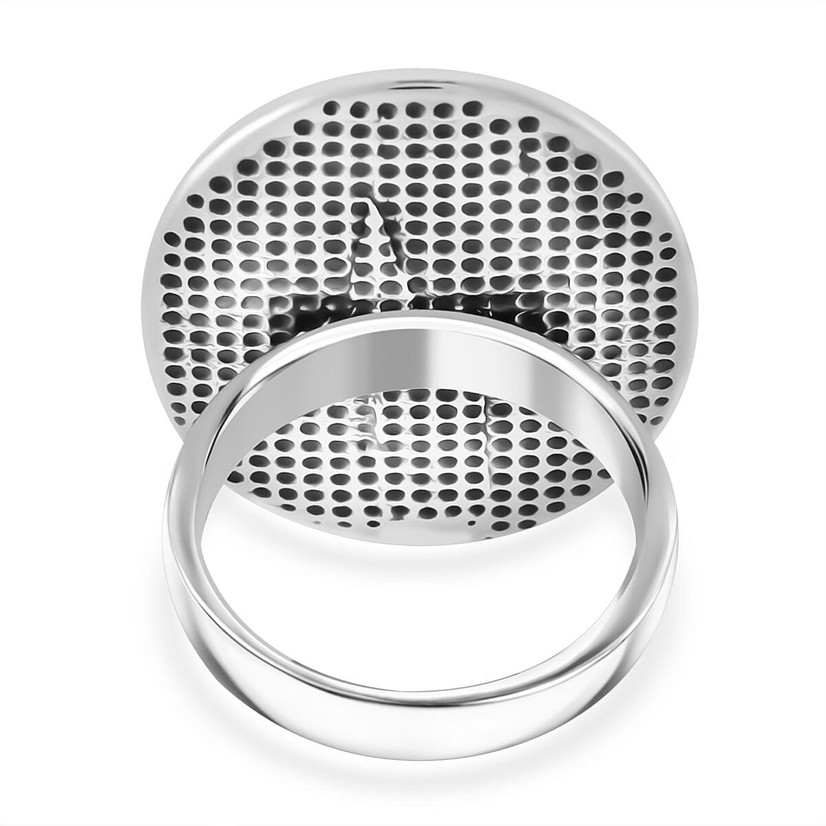 Yellow Tigers Eye Oval Shape Ring with Oxidized 50.00 Ct. 7678754 4