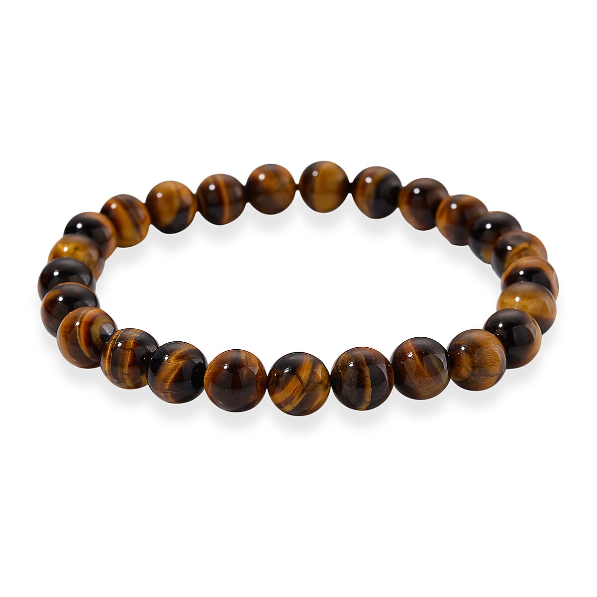 Yellow Tigers Eye Stone Bracelet (Size - 7.5 Stretchable) 97.00 Ct. 8185352 0
