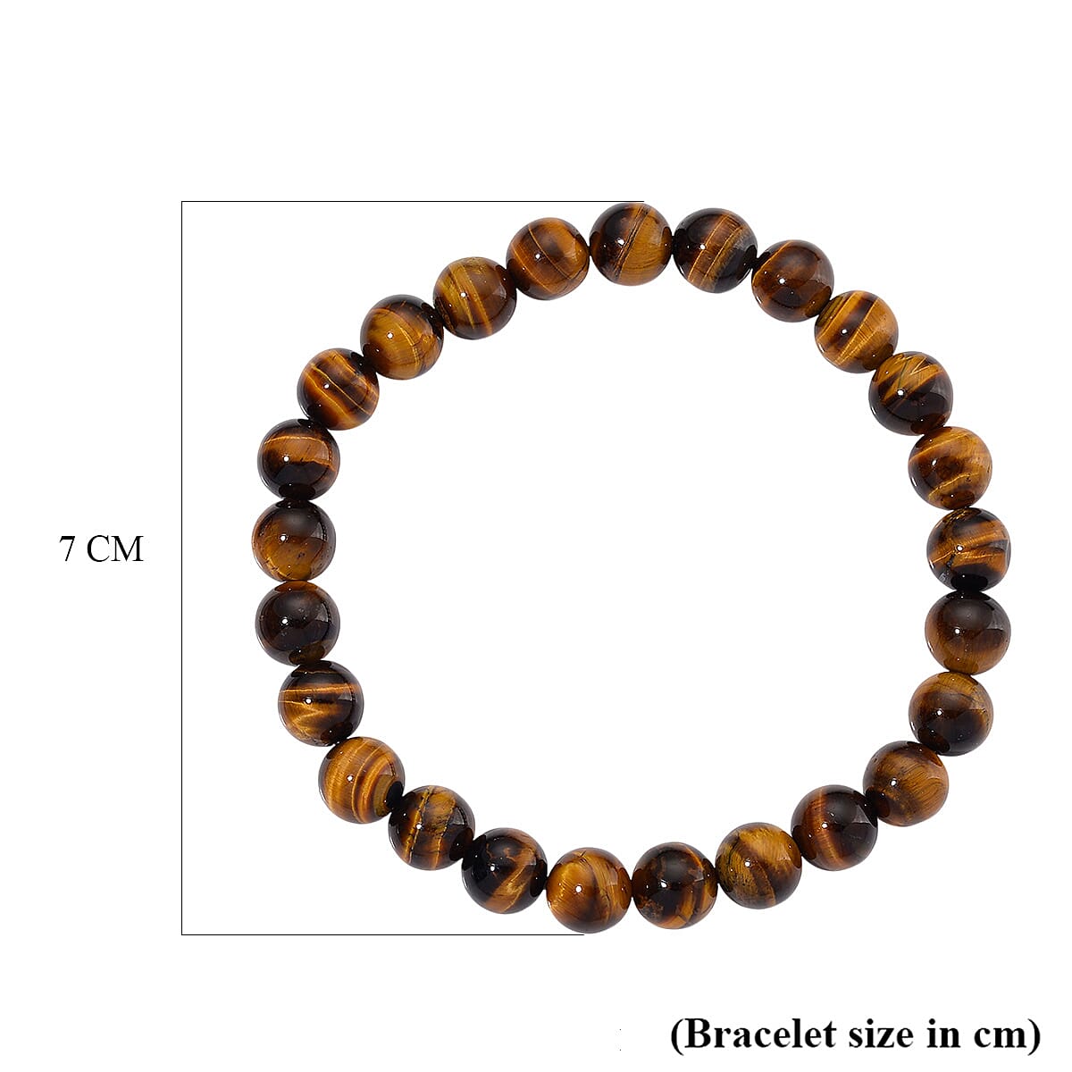 Yellow Tigers Eye Stone Bracelet (Size - 7.5 Stretchable) 97.00 Ct. 8185352 4