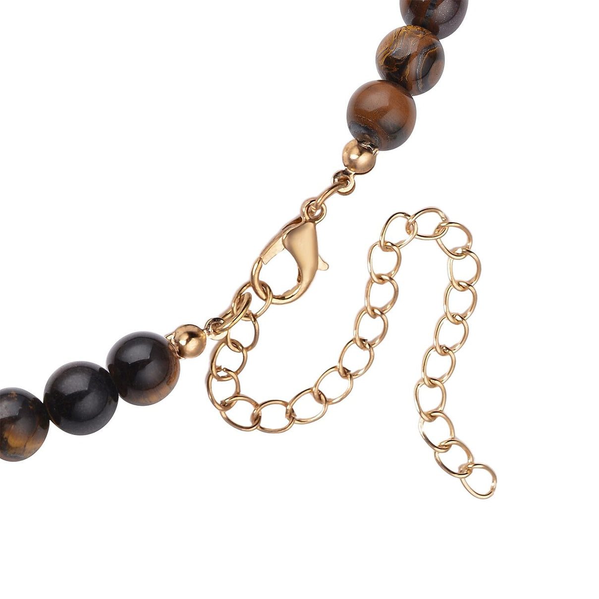 Yellow Tigers Eye and Brown Austrian Crystal Necklace (Size - 18.5 with 4 inch Extender) in Yellow Gold Tone 255.01 Ct. 7026472 5