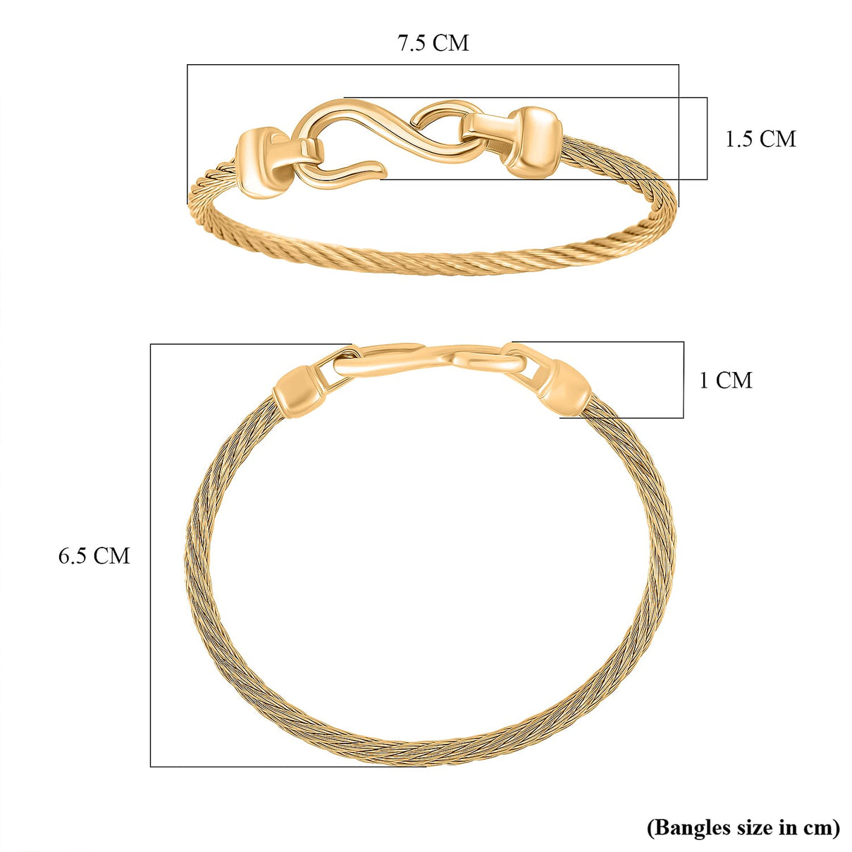 Yellow Tone Bangle (Size - 7.5) 7843695 5