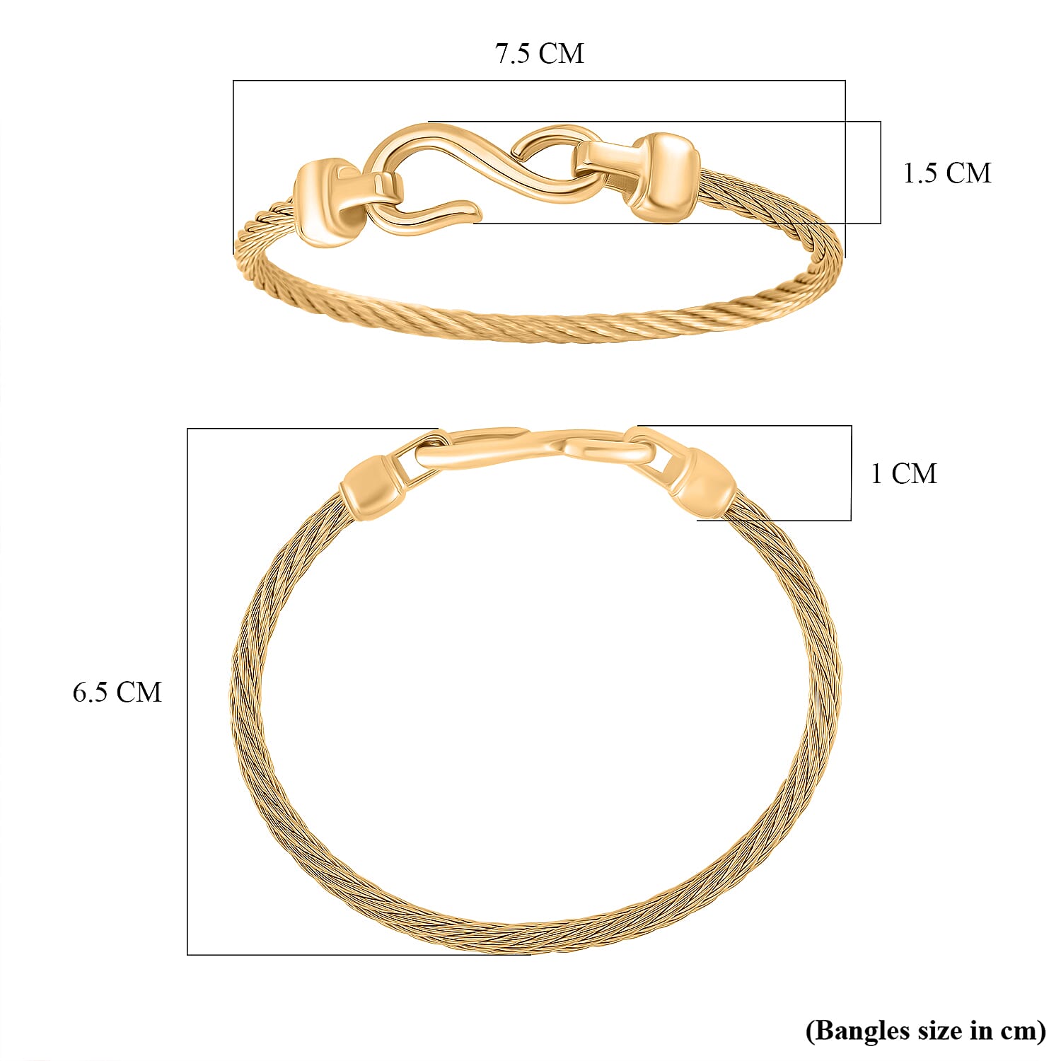 Yellow Tone Bangle (Size - 7.5) 7843695 5