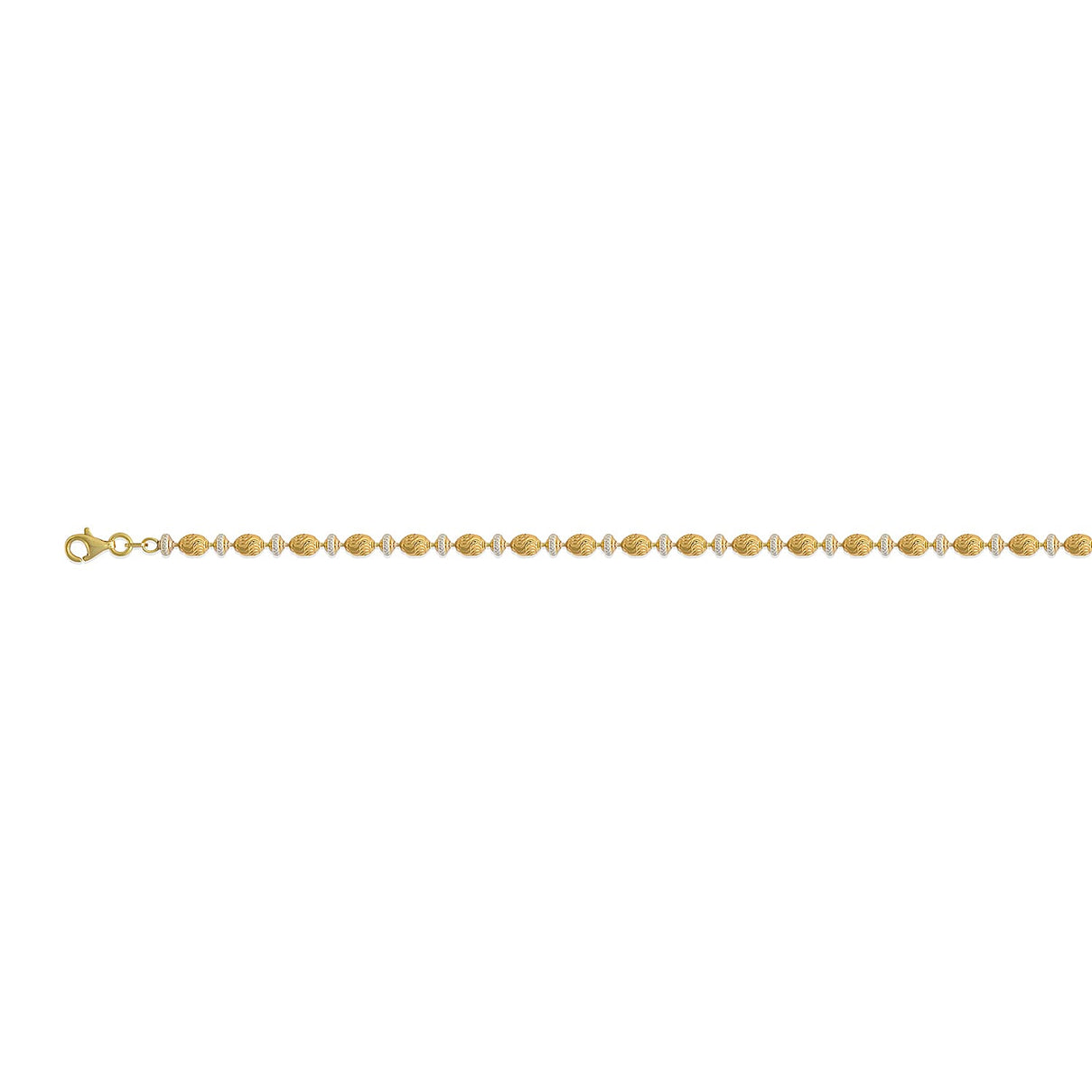 Italian Close Out - Yellow and White Gold Overlay Sterling Silver Saturno Necklace (Size - 20), Silver Wt. 14.84 Gms 7385771 0