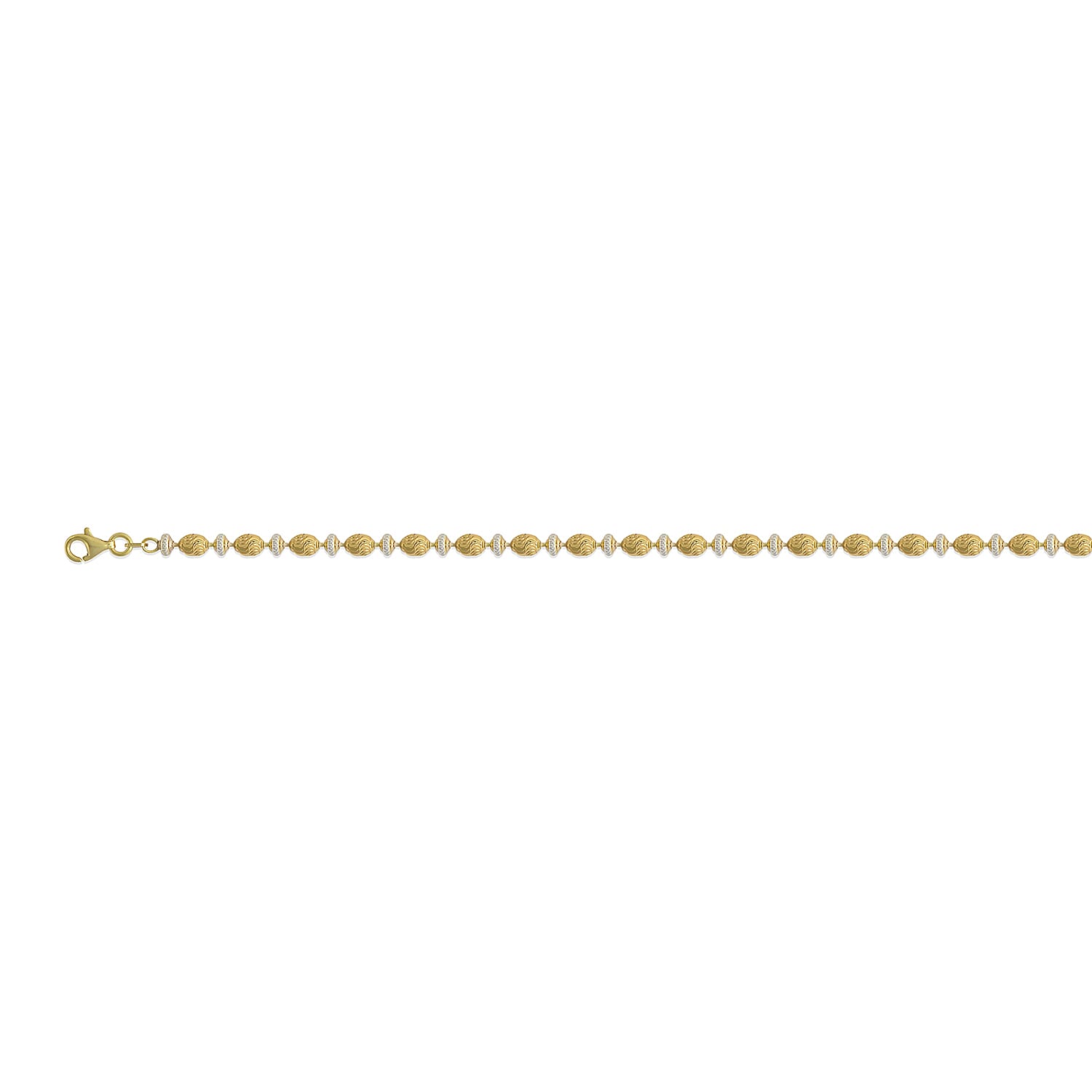 Italian Close Out - Yellow and White Gold Overlay Sterling Silver Saturno Necklace (Size - 20), Silver Wt. 14.84 Gms 7385771 0