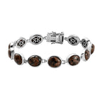 Yooperlite Link Bracelet (Size - 7.5) in Platinum Overlay Sterling Silver 30.84 ct, Silver Wt. 13.90 Gms