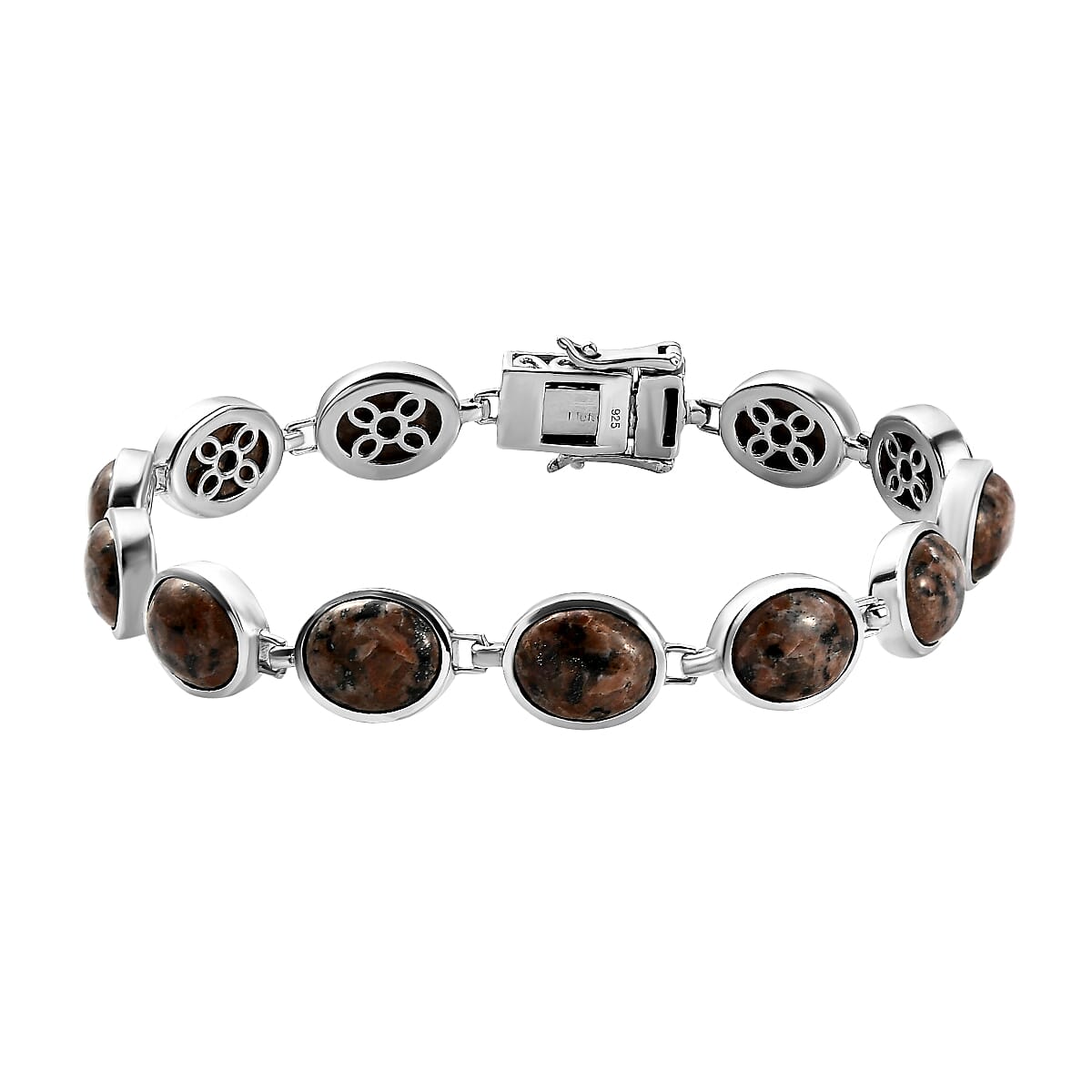 Yooperlite Link Bracelet (Size - 7.5) in Platinum Overlay Sterling Silver 30.84 ct, Silver Wt. 13.90 Gms 8946519 0
