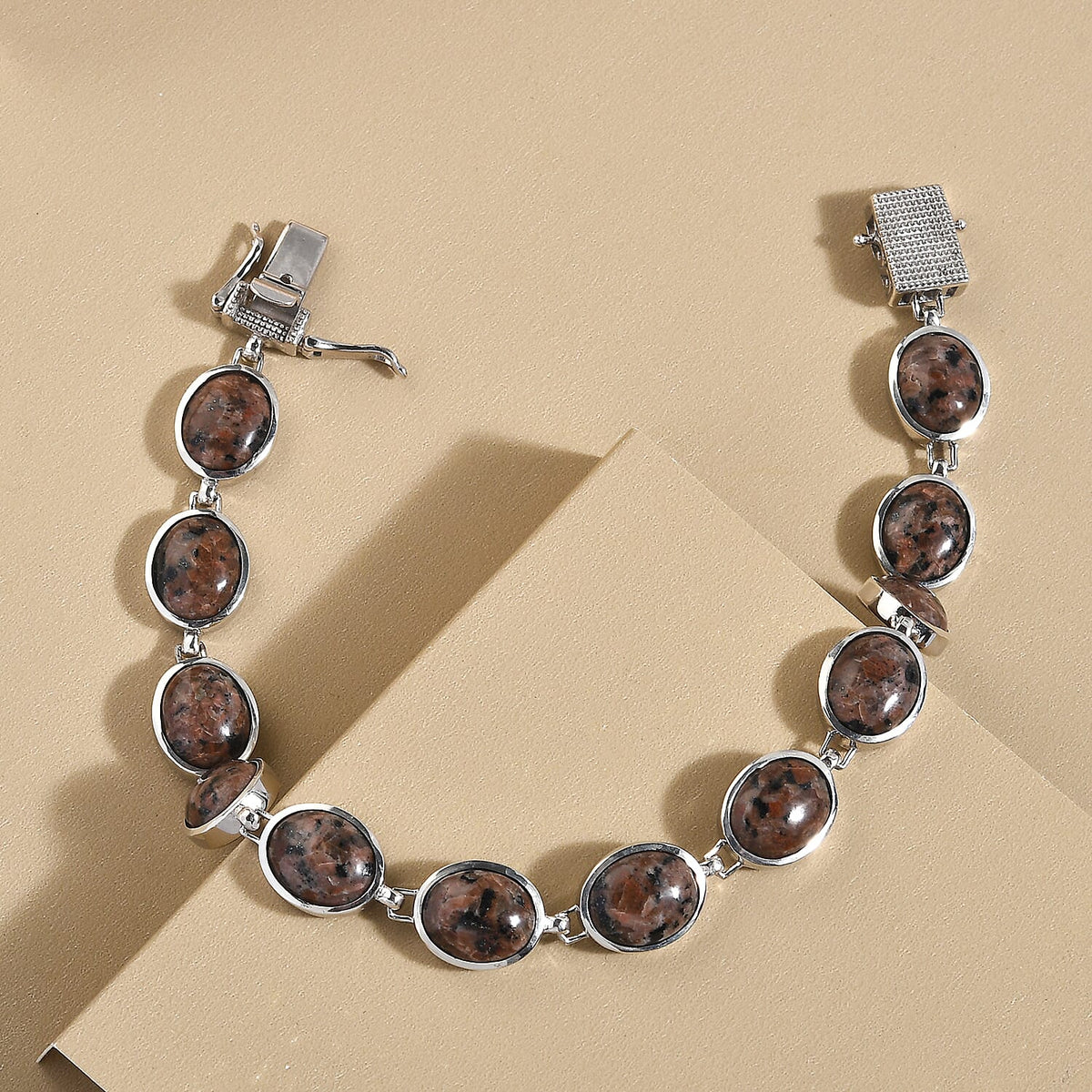 Yooperlite Link Bracelet (Size - 7.5) in Platinum Overlay Sterling Silver 30.84 ct, Silver Wt. 13.90 Gms 8946519 2