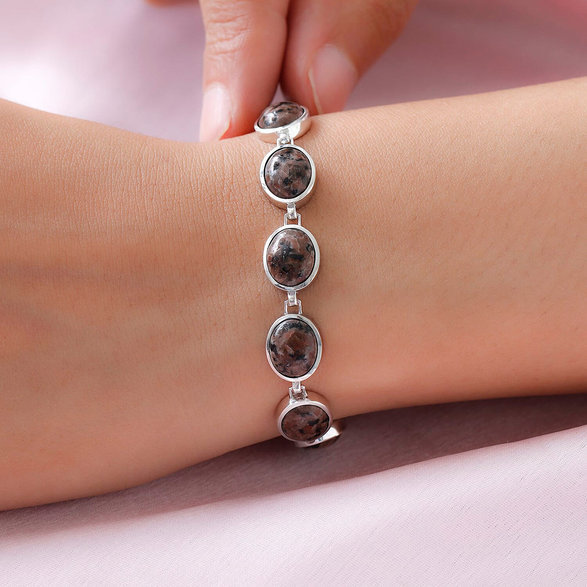 Yooperlite Link Bracelet (Size - 7.5) in Platinum Overlay Sterling Silver 30.84 ct, Silver Wt. 13.90 Gms 8946519 3