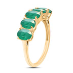 Zambian Emerald  5 Stone Ring in Vermeil YG Sterling Silver 2.30 ct  2.300  Ct.