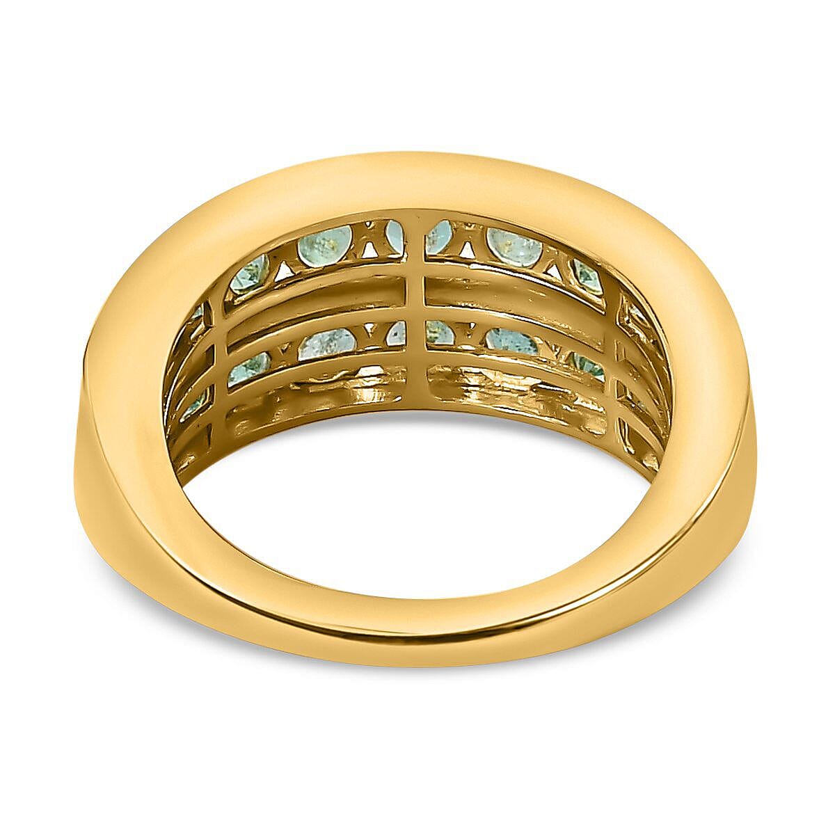 AAA Gemfields Emerald Ring in 18K Vermeil Yellow Gold Plated Sterling Silver 1.706 Ct, Silver Wt 5.15 Gms 7384063 9